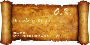 Ország Kitti névjegykártya