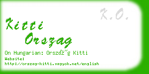 kitti orszag business card